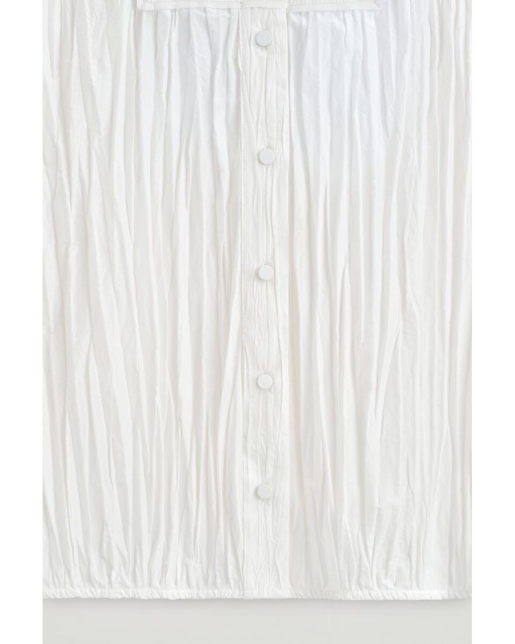 COS White Bib-Front Crinkled-Cotton Shirt