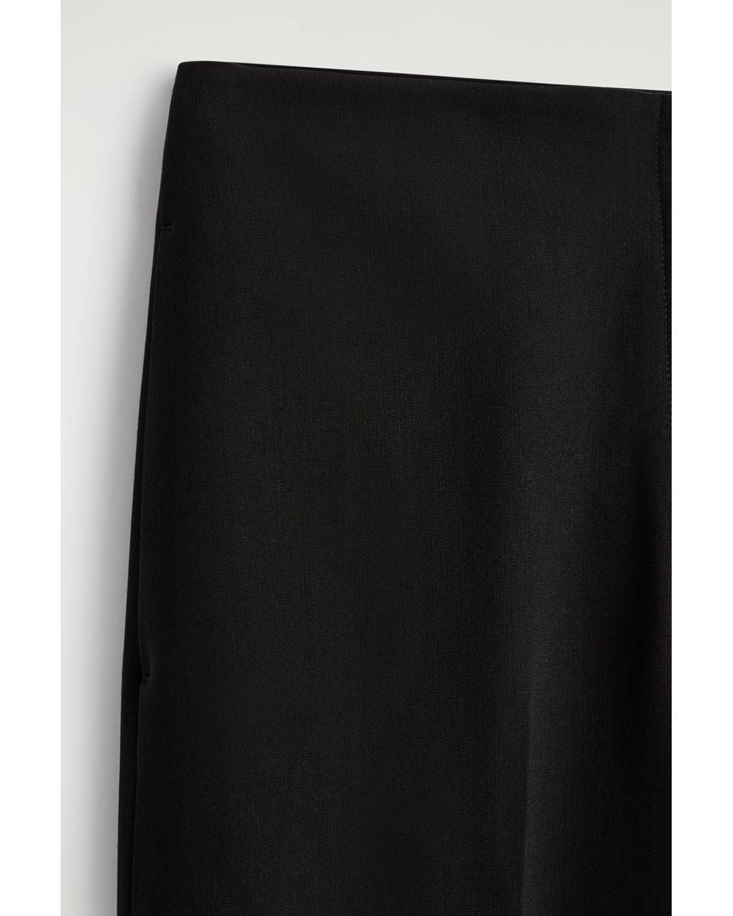 COS Black Wool-Blend Barrel-Leg Pants