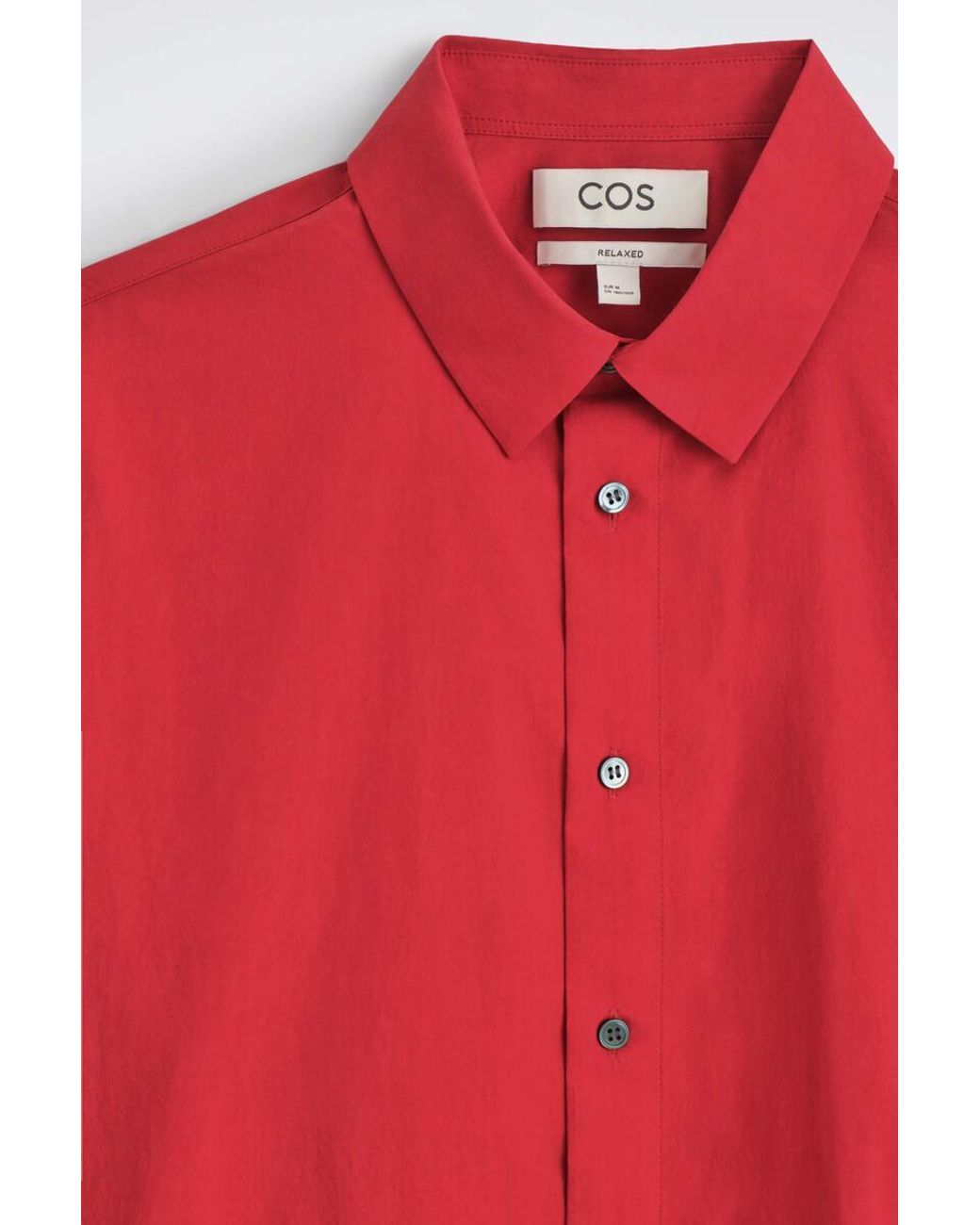 COS Red Relaxed Pima Cotton-Poplin Shirt for men