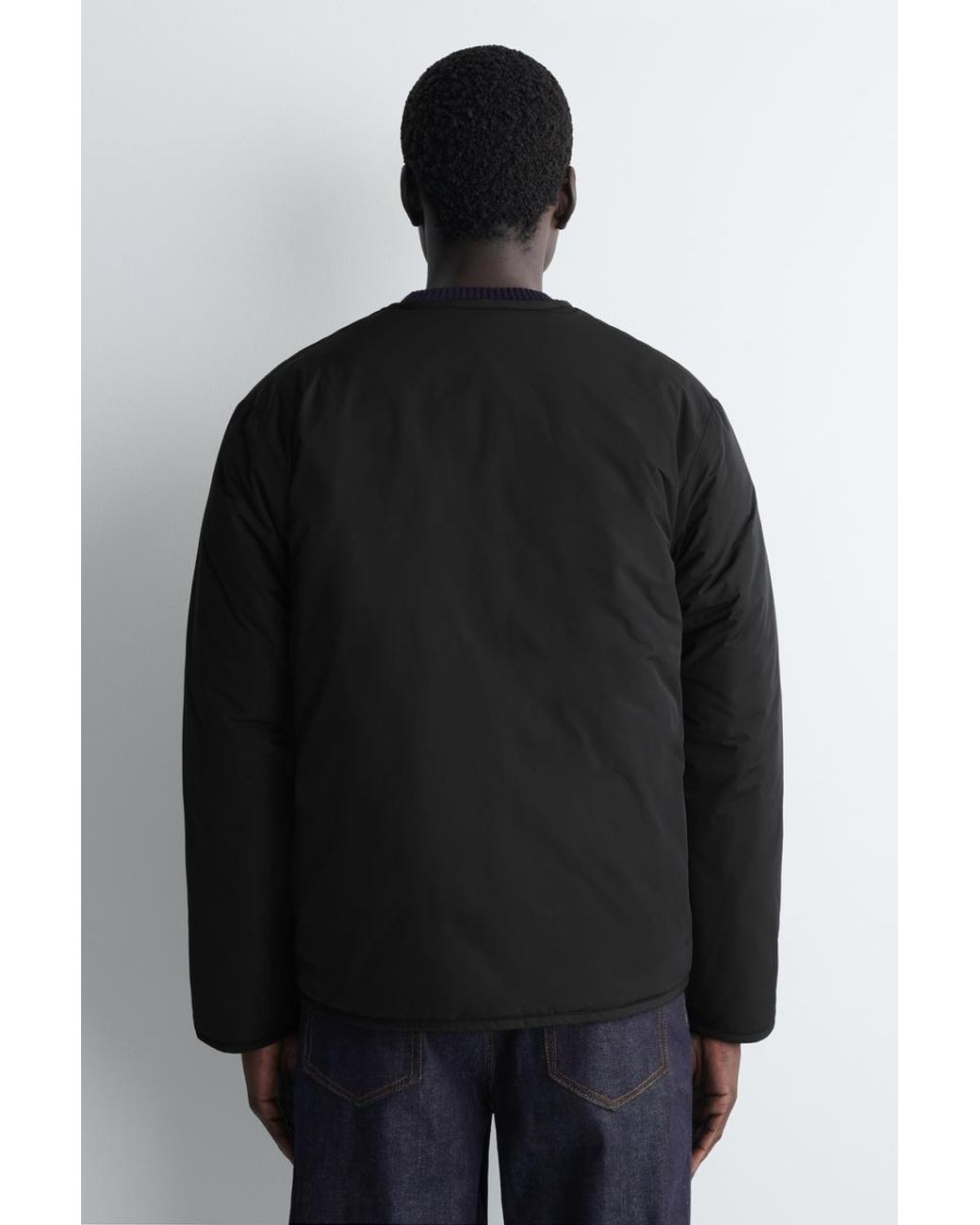 COS Black Reversible Quilted Jacket for men