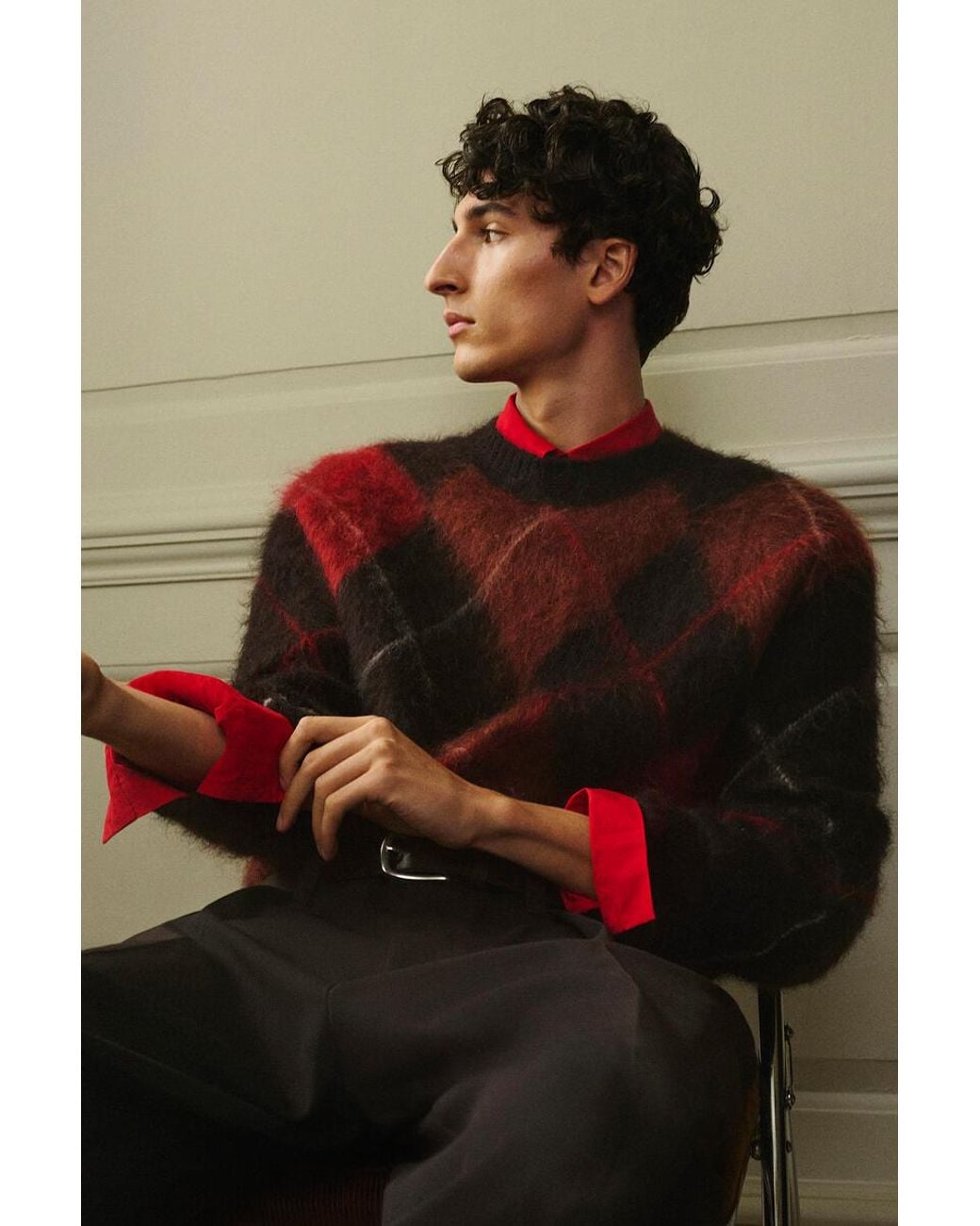 COS Red Relaxed Pima Cotton-Poplin Shirt for men