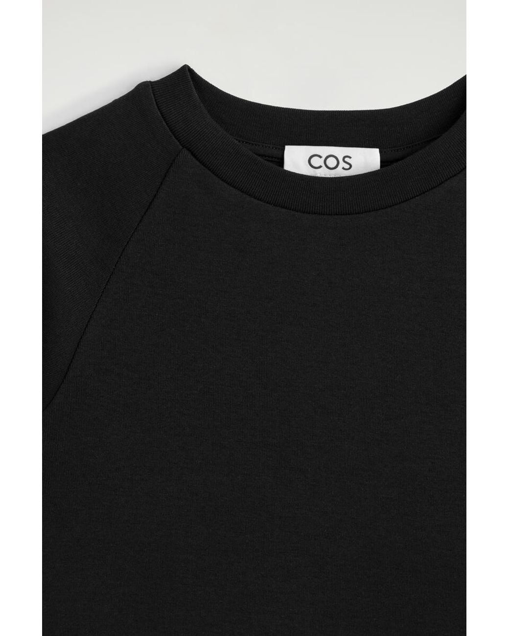 COS Black Slim Cotton Raglan T-Shirt