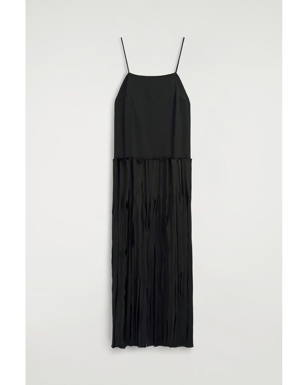 COS Black Appliquéd Panelled Midi Dress