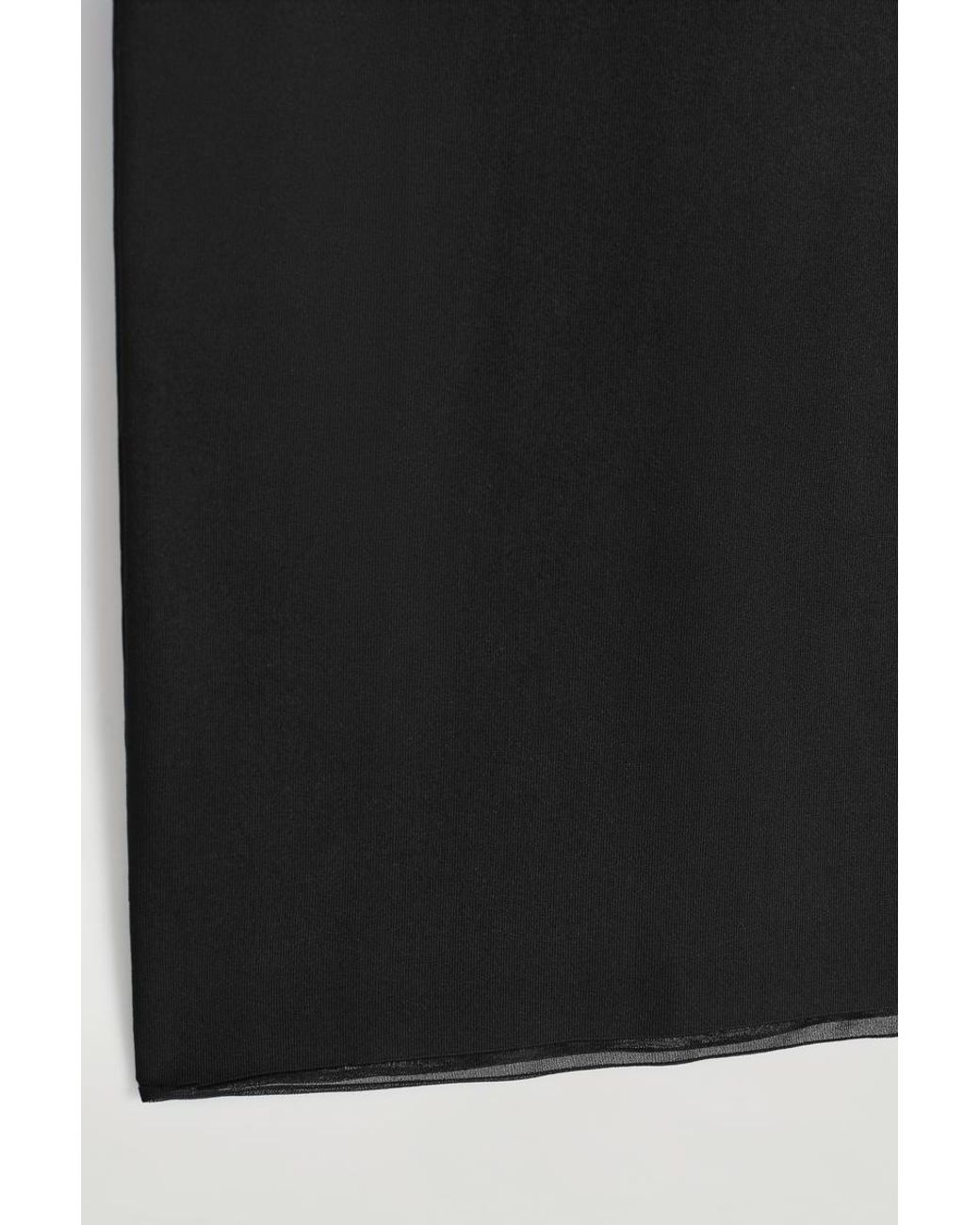 COS Black Sheer-Detail Knitted Midi Skirt