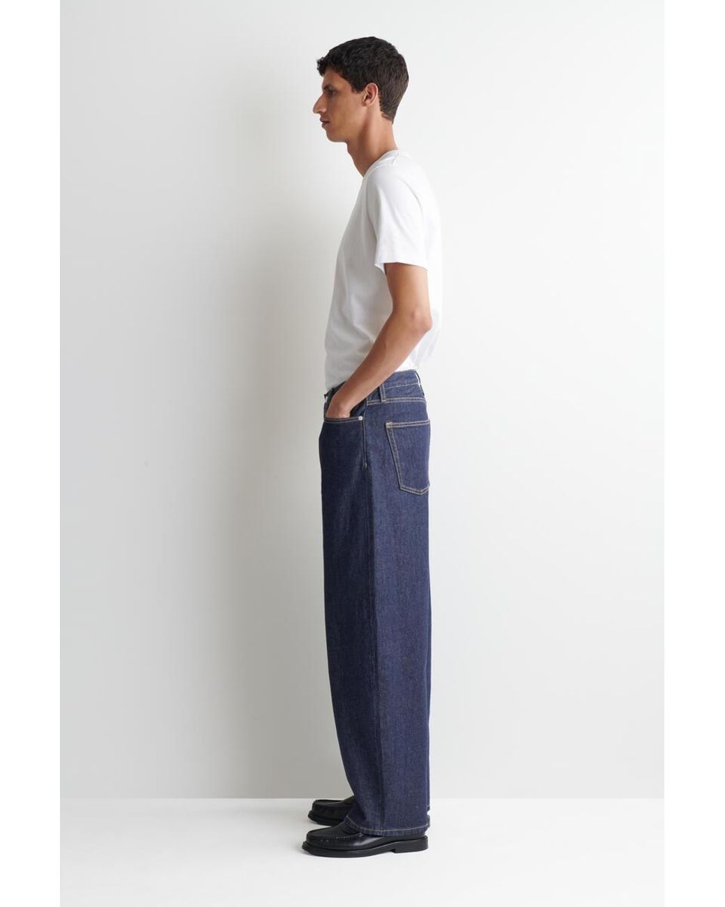 COS Blue Mallow Relaxed-Fit Barrel-Leg Jeans for men
