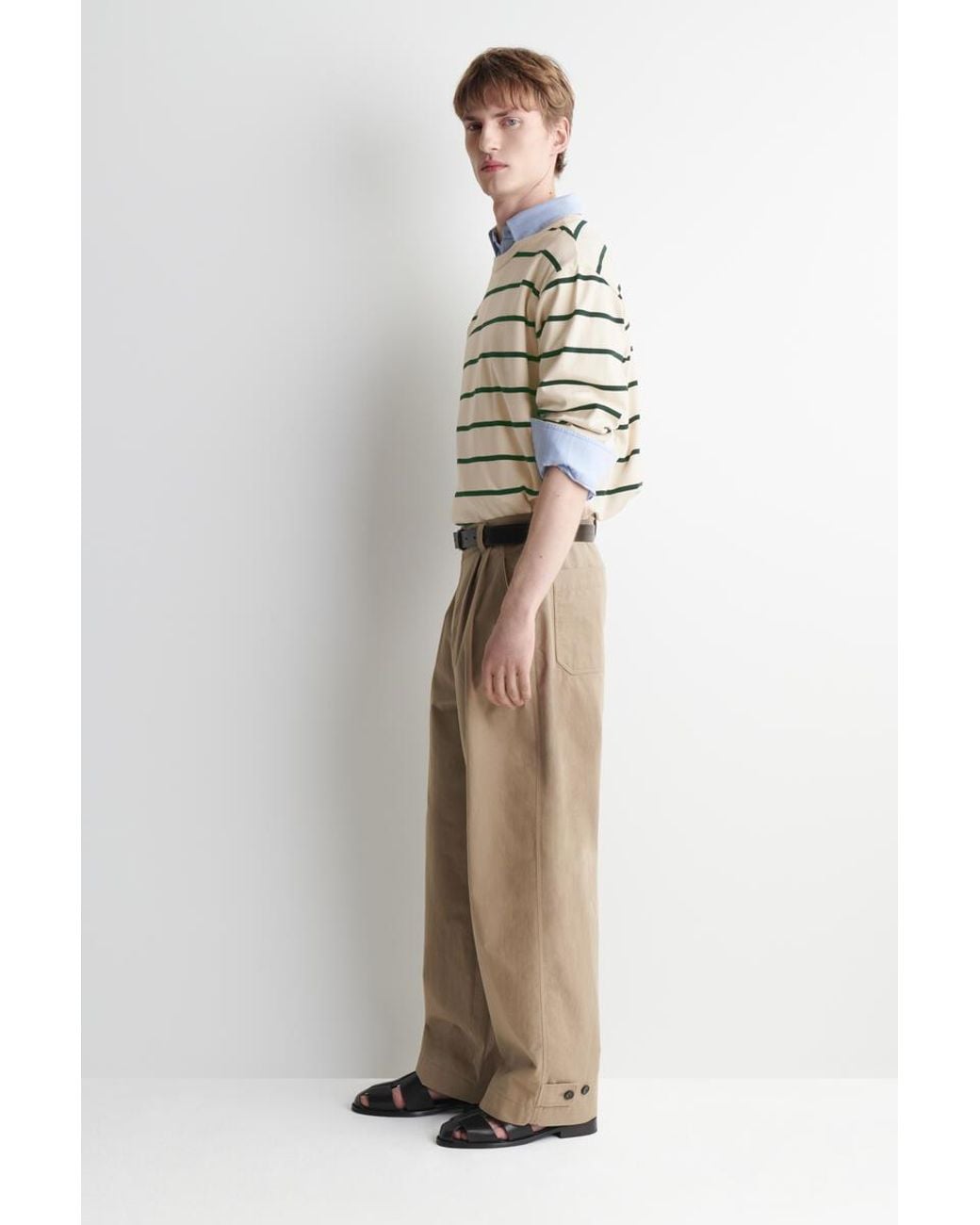 COS Natural Cotton Relaxed-Fit Barrel-Leg Utility Pants for men