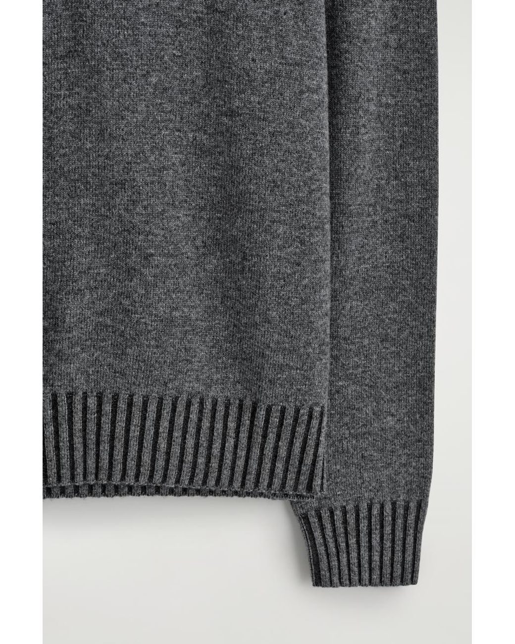 COS Gray Merino-Cashmere Crew-Neck Jumper for men