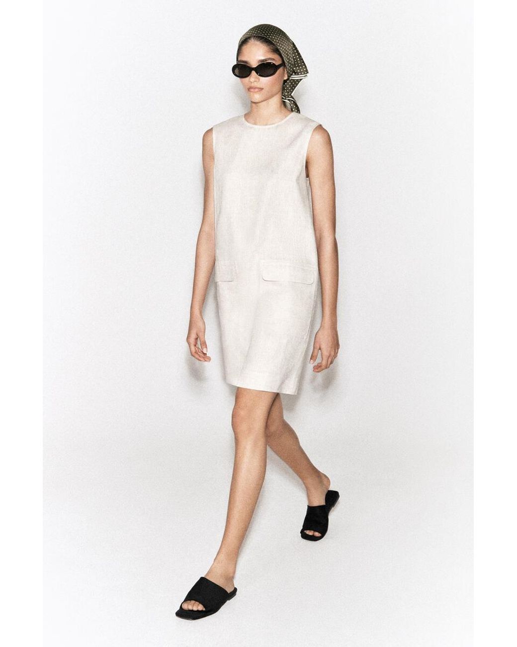 COS Natural Linen Mini Shift Dress