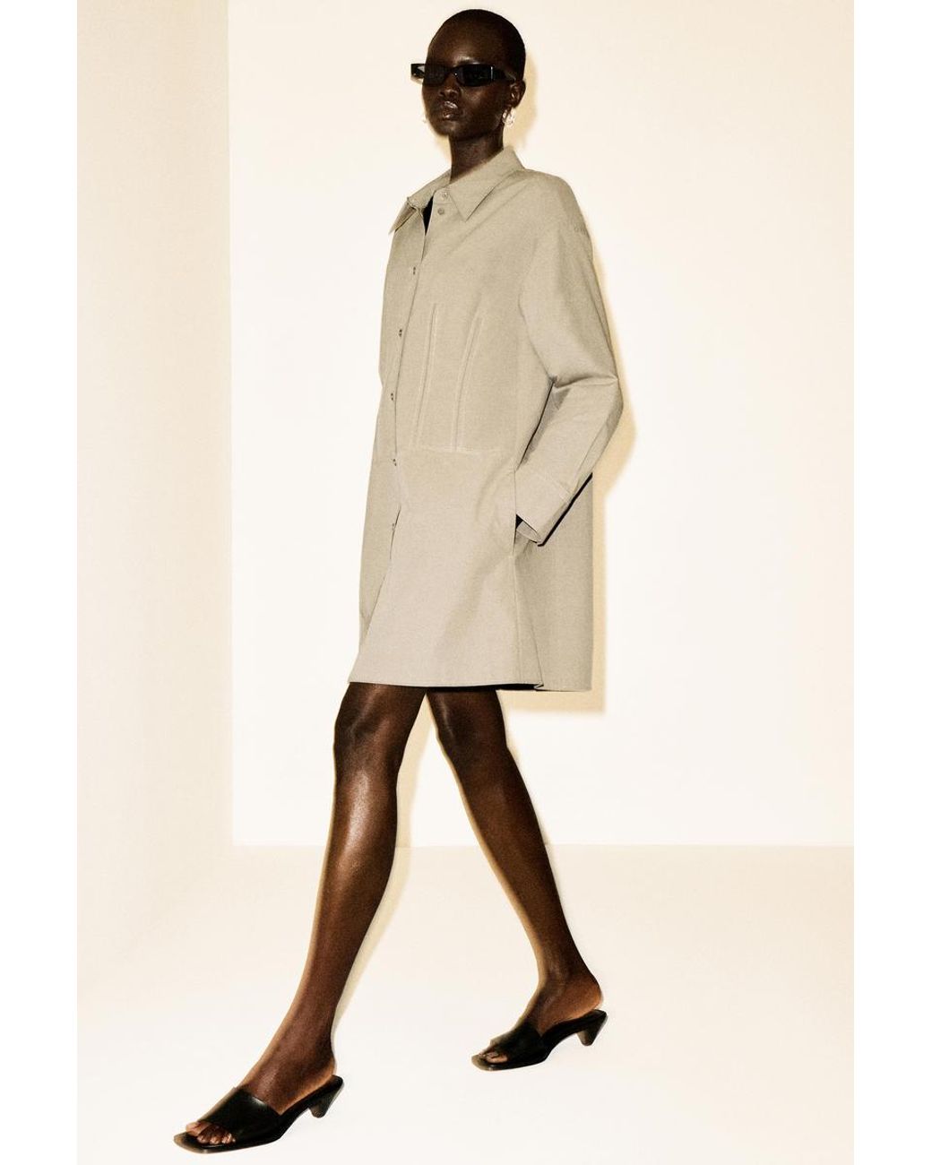 COS Natural Waisted Cotton Shirt Dress