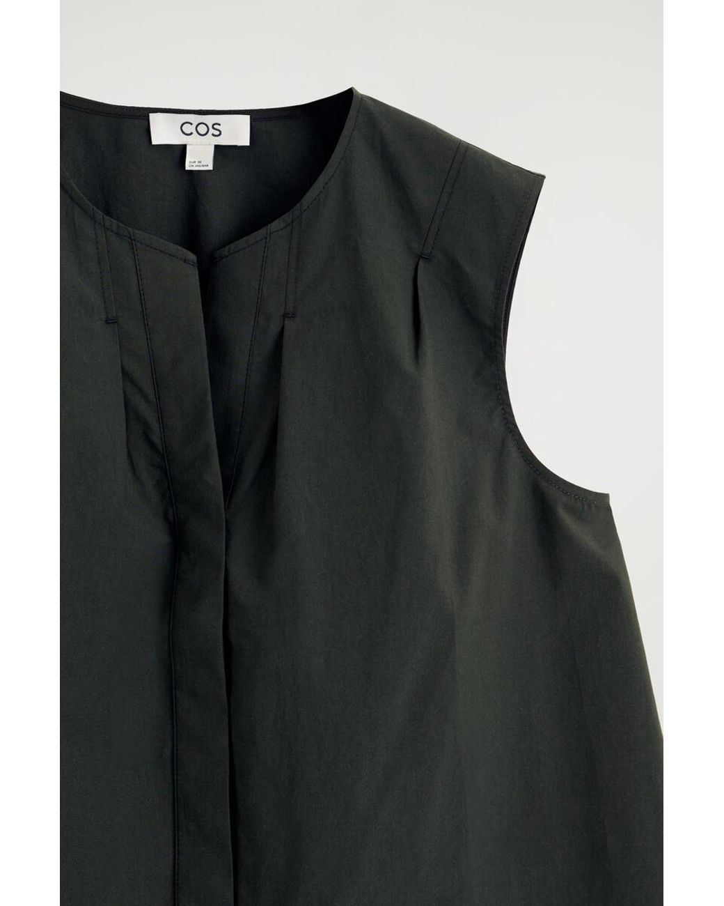 COS Black Pleated Sleeveless Top
