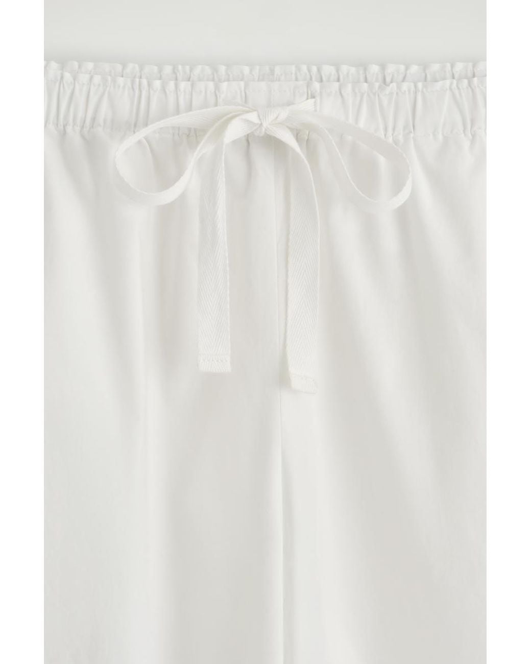 COS White Drawstring Cotton Trousers