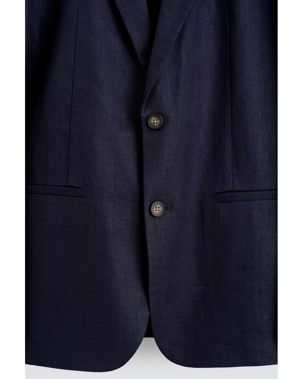 COS Blue Single-Breasted Linen Blazer for men