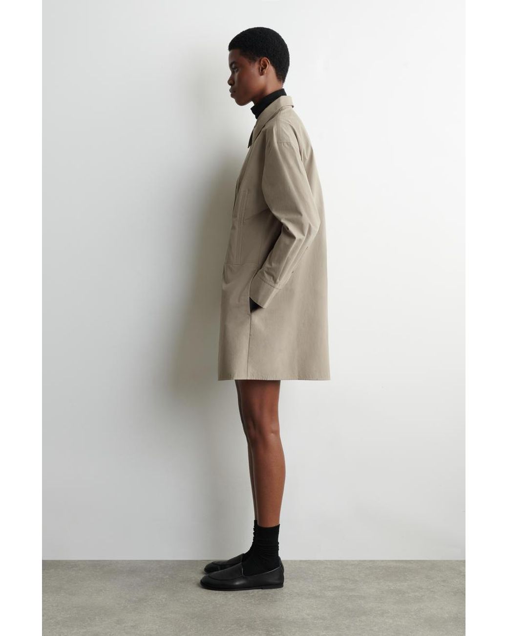 COS Natural Waisted Cotton Shirt Dress