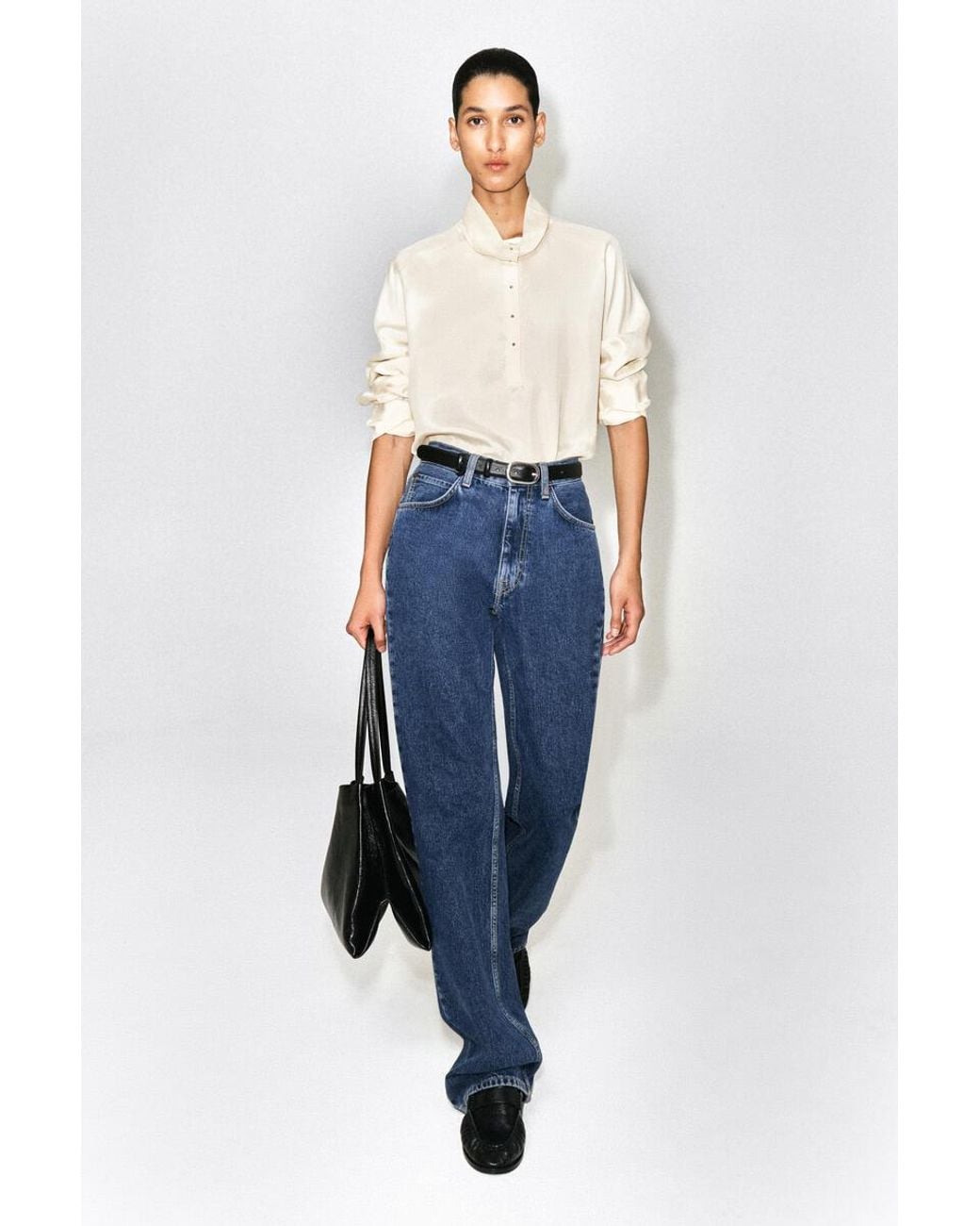 COS Natural Stud-Detail Turtleneck Blouse