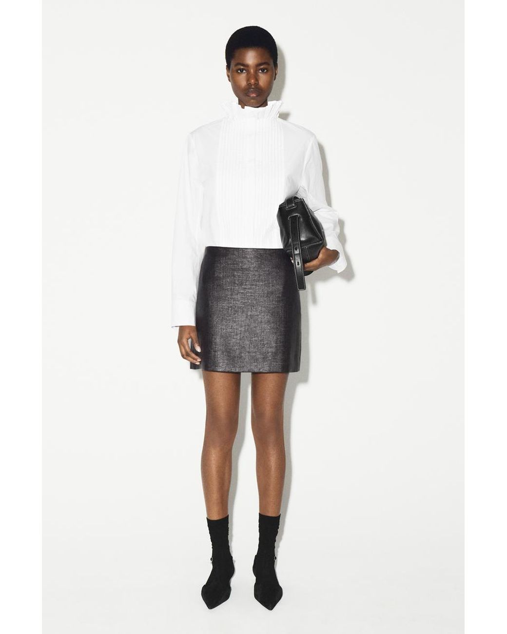 COS White Pintucked Cotton Blouse
