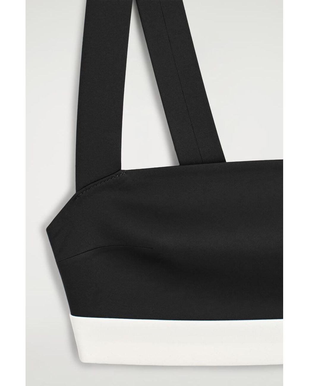 COS Black Colour-Block Scuba Bikini Top