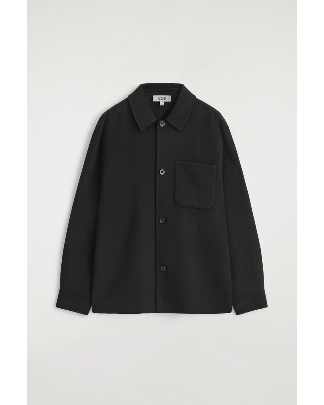 COS Black Double-Faced Wool Overshirt for men