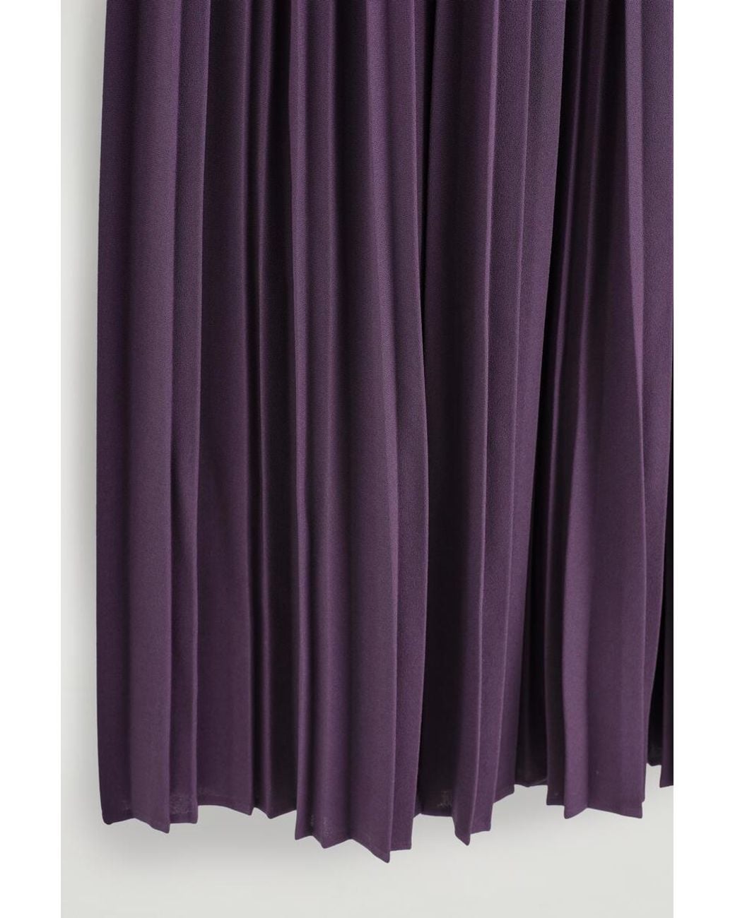COS Purple Pleated Crepe Midi Skirt