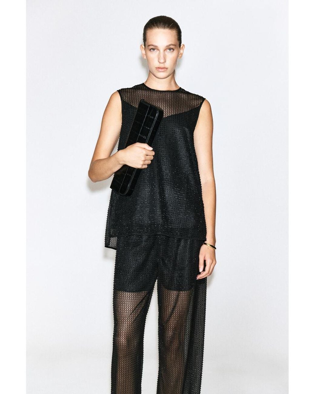 COS Black Strickoberteil Mit Perlen