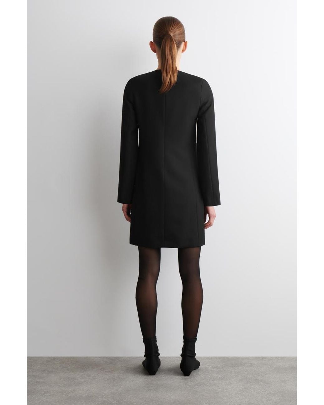 COS Black Tailored Wool-Blend Mini Dress
