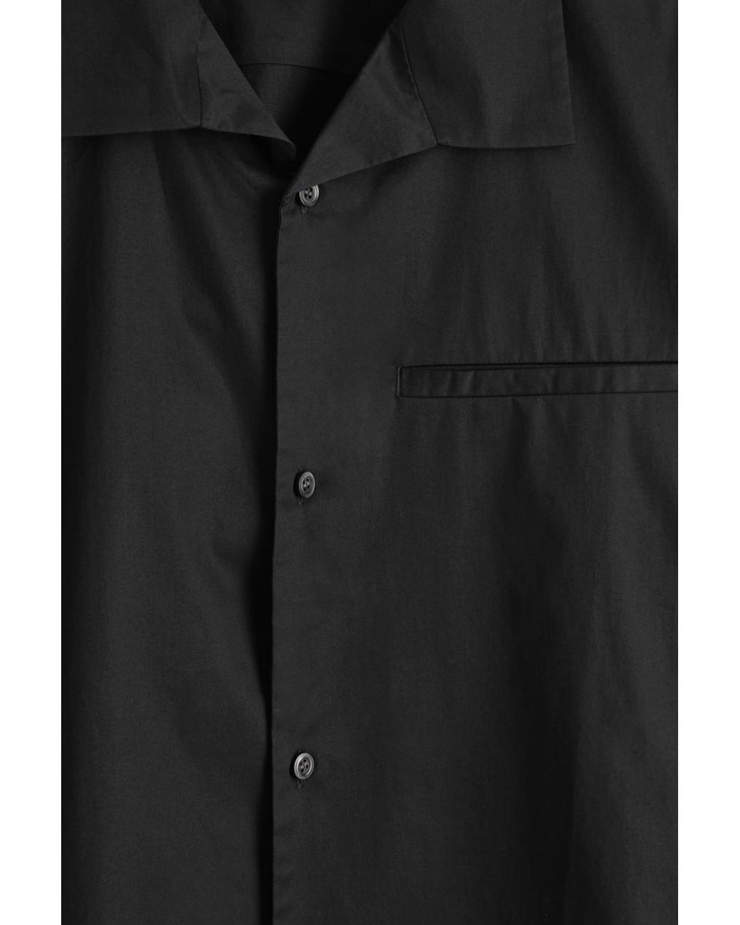 COS Black Pima Cotton Resort Shirt for men