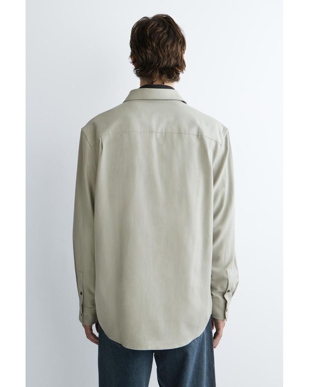 COS Natural Relaxed Brushed Cotton-Blend Shirt for men