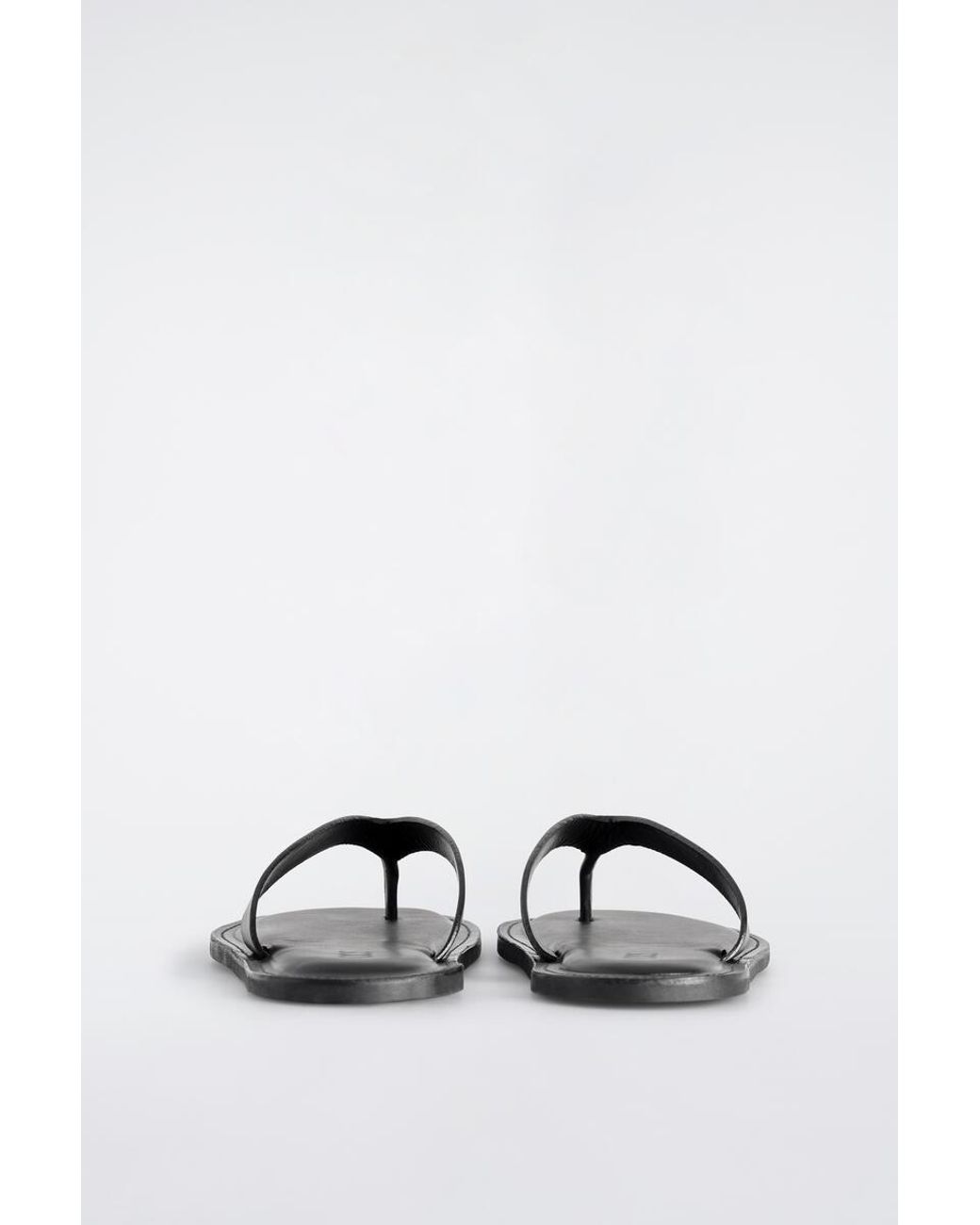 COS White Leather Flip Flops for men