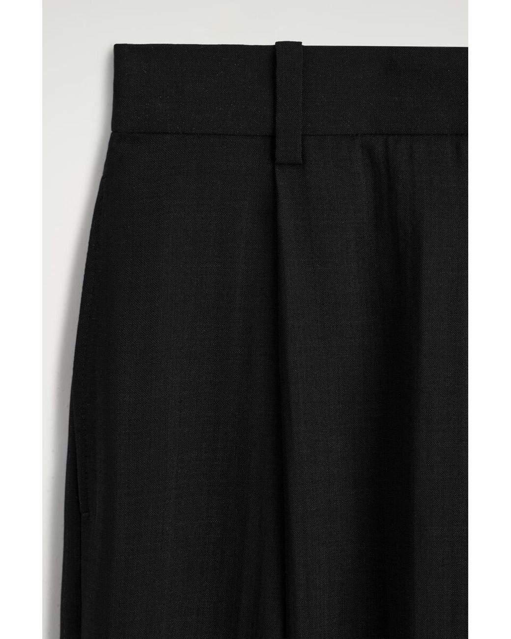 COS Black Fluid Wool-Voile Straight-Leg Trousers