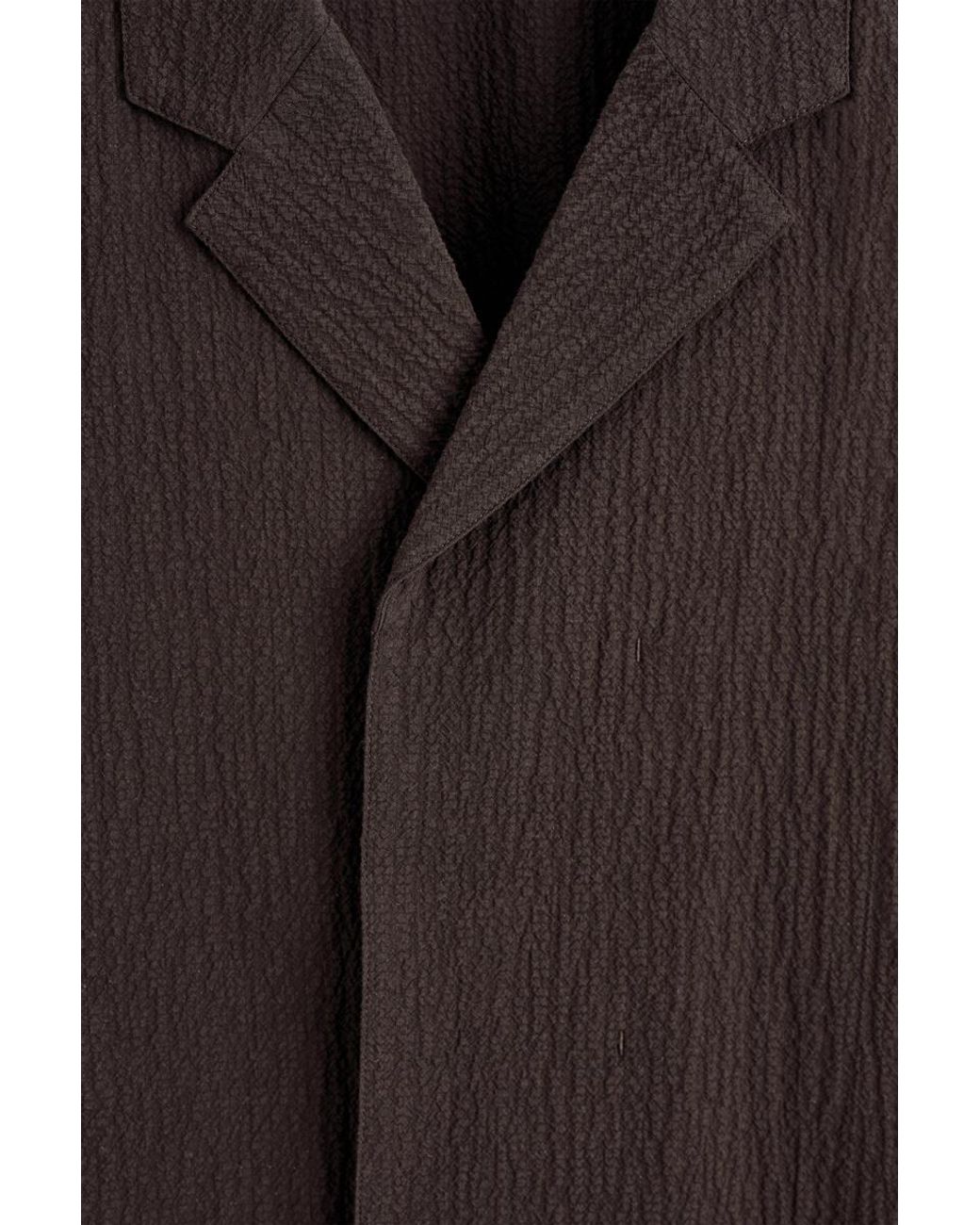 COS Brown Seersucker Resort Shirt for men