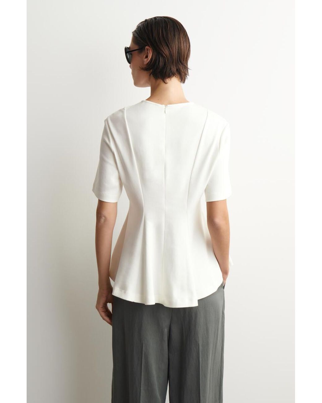COS White Waisted Cotton T-Shirt