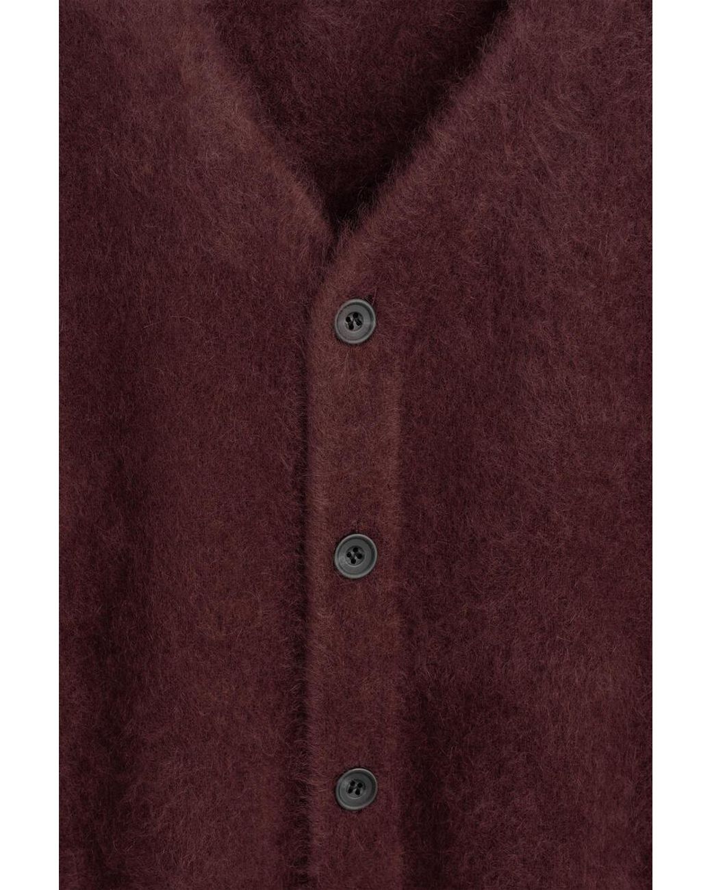 COS Red Brushed-Cashmere V-Neck Cardigan for men