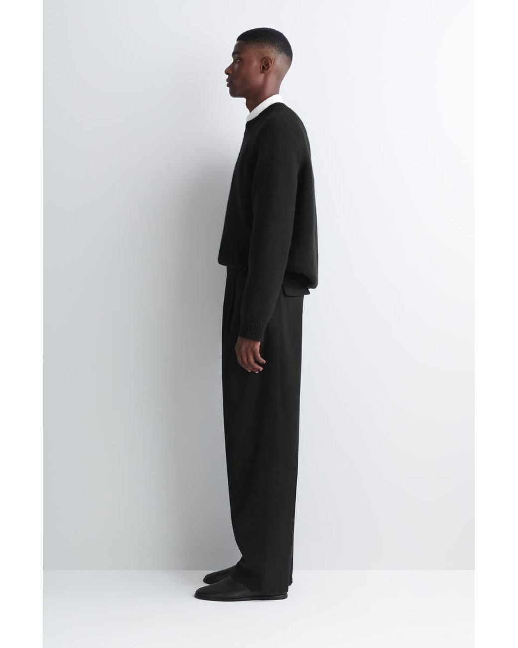 COS Black Buckled Denim Relaxed-Fit Barrel-Leg Pants for men