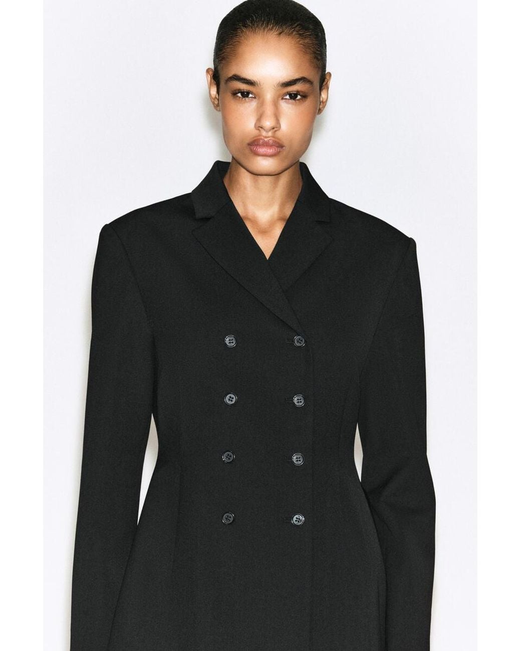 COS Black Double-Breasted Peplum Blazer