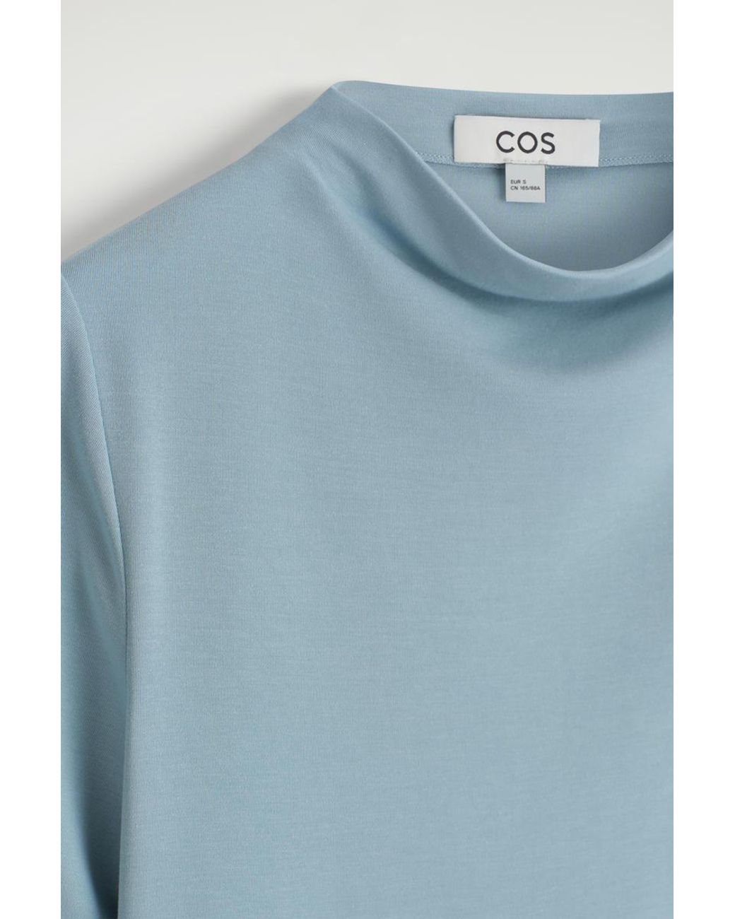 COS Blue Cropped Jersey T-Shirt