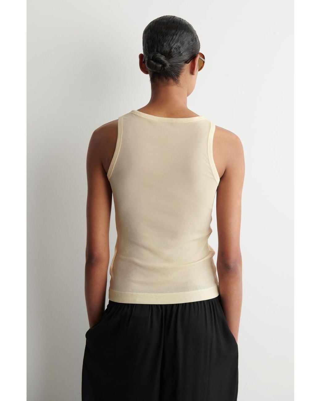 COS Natural Ribbed Silk Tank Top