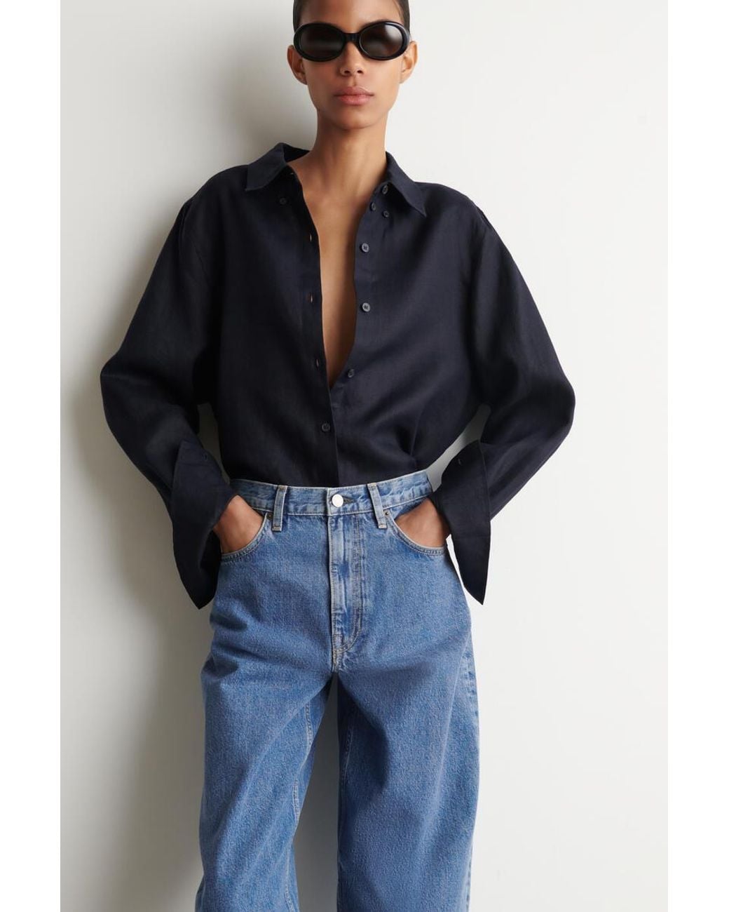 COS Blue Bay Barrel-Leg Jeans