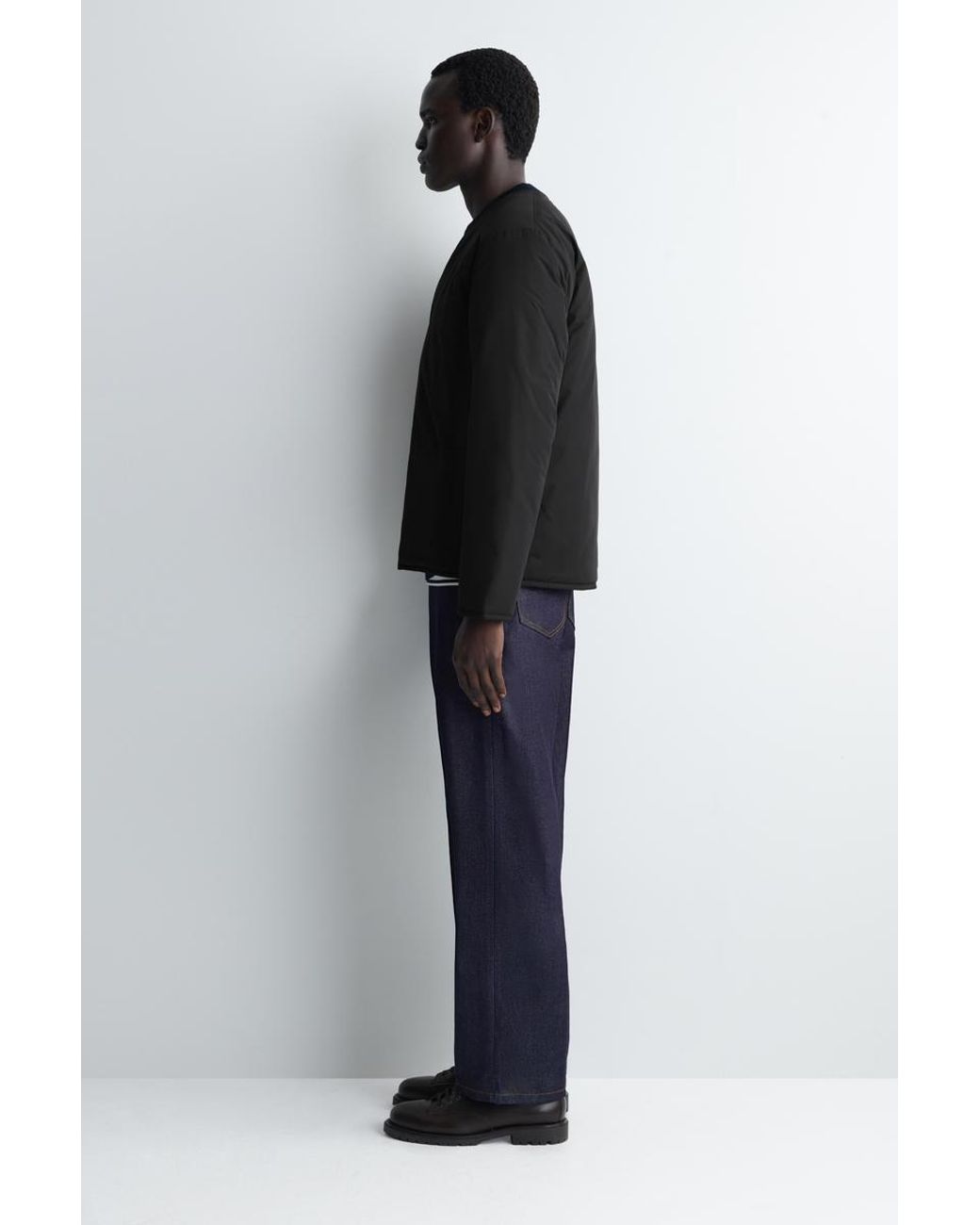 COS Black Reversible Quilted Jacket for men