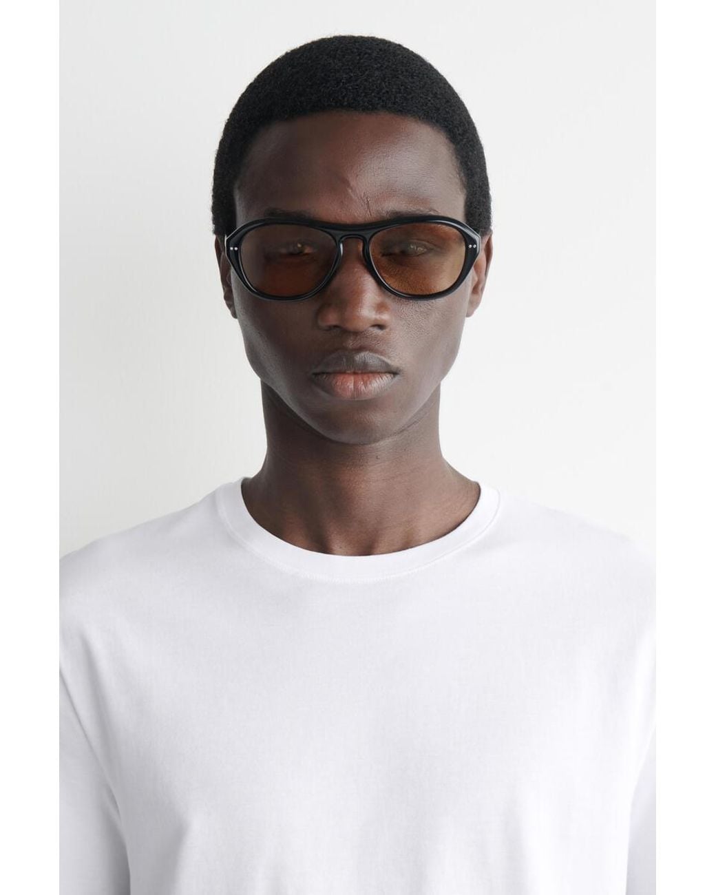 COS White Cotton Crew-Neck T-Shirt for men