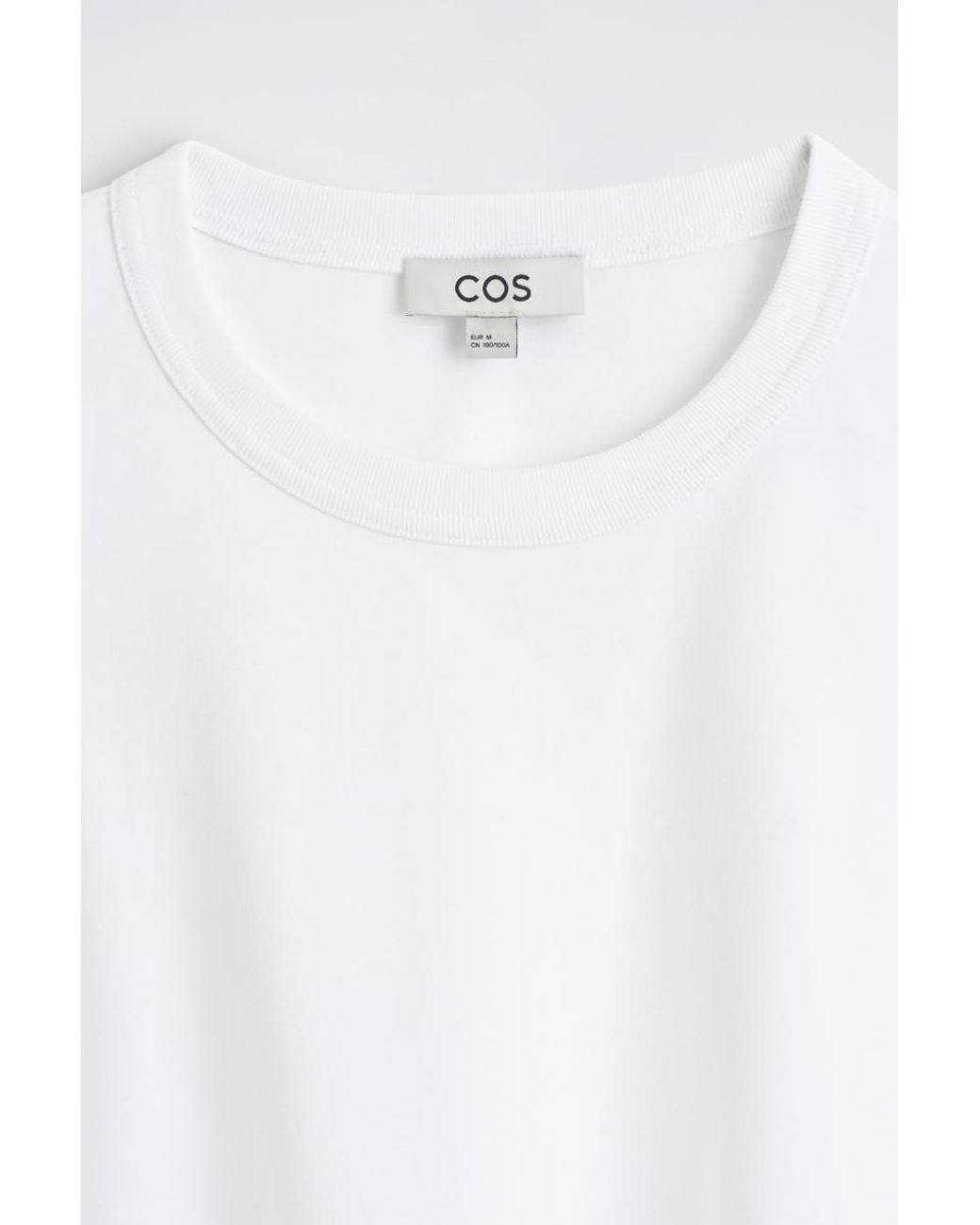 COS White Relaxed Jersey Interlock Long-sleeved T-shirt for men