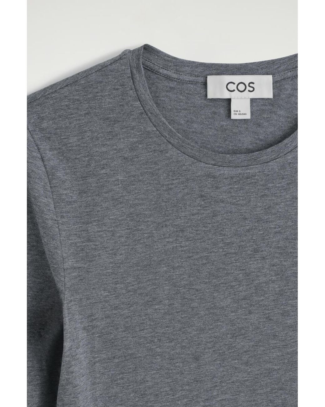 COS Gray Cotton Long-Sleeved Top