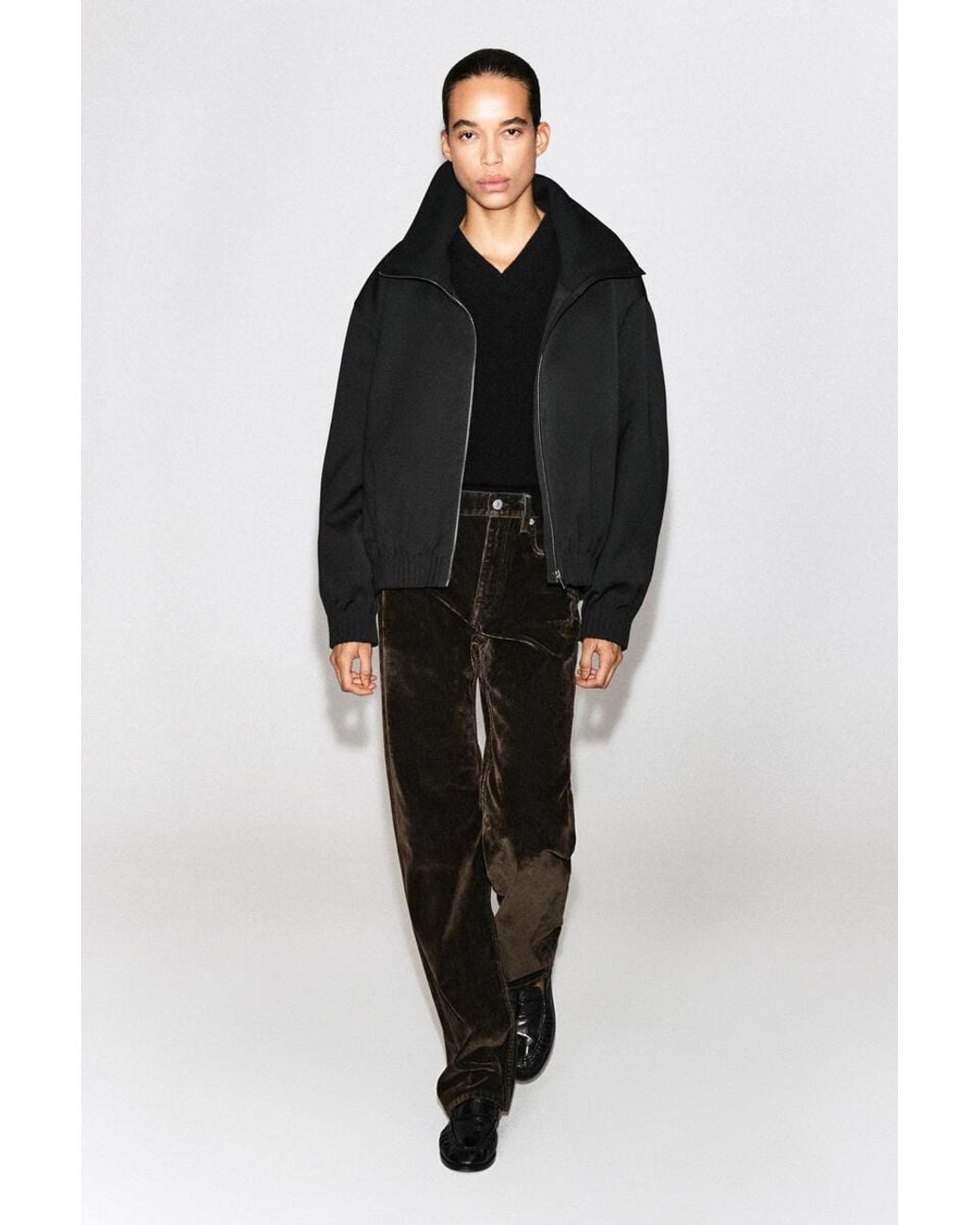 COS Black Funnel-Neck Jacket