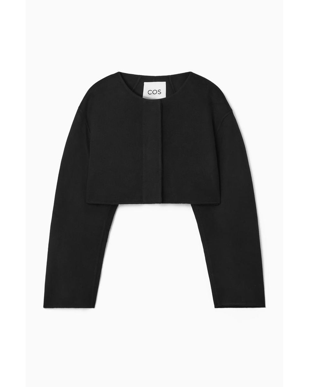 COS Verkürzte Hybride Jacke Aus Doubleface-material in Schwarz