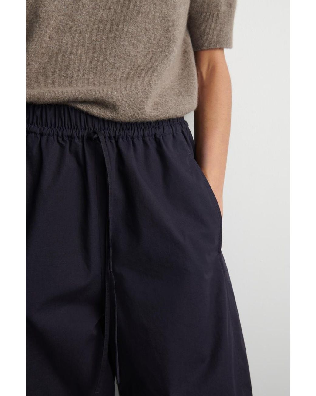 COS Blue Elasticated Barrel-leg Trousers