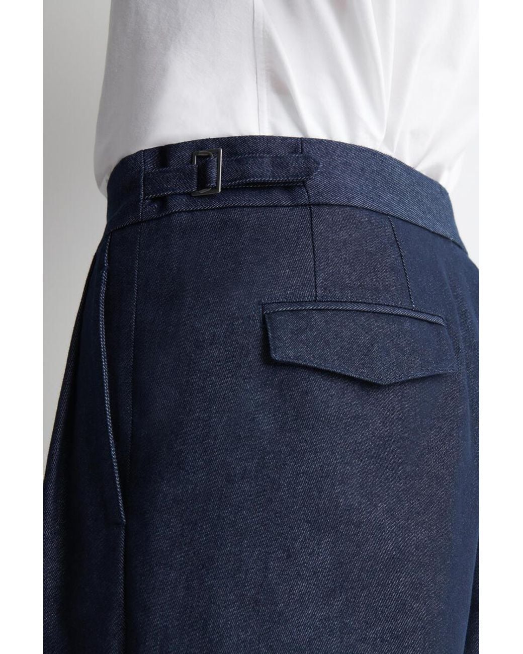 COS Blue Denim-Effect Relaxed-Fit Tapered Pants for men