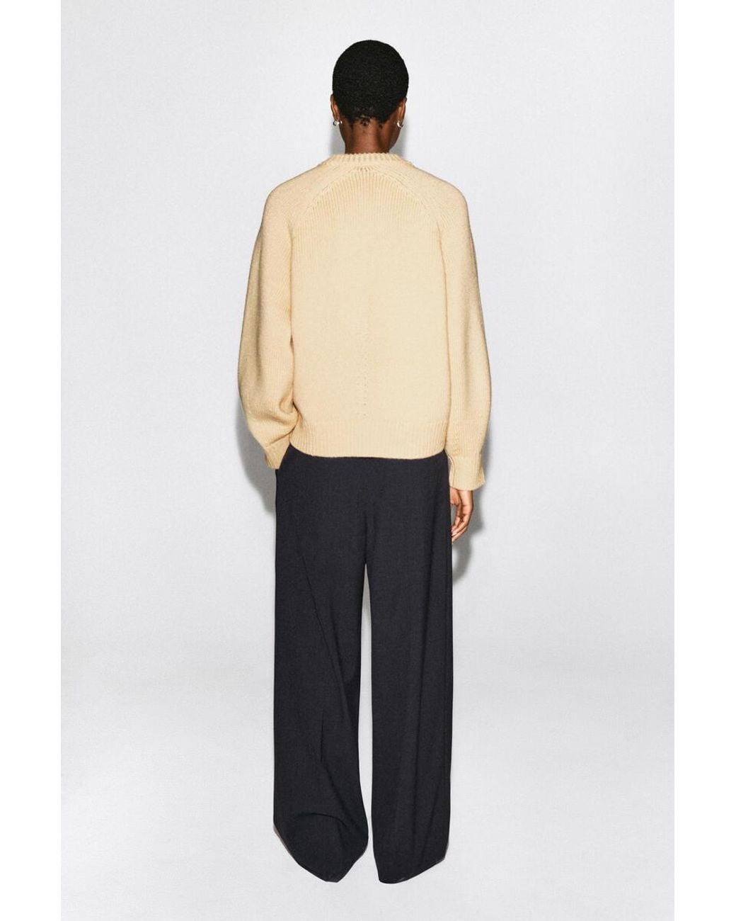 COS Natural Rounded Wool Crew-Neck Sweater