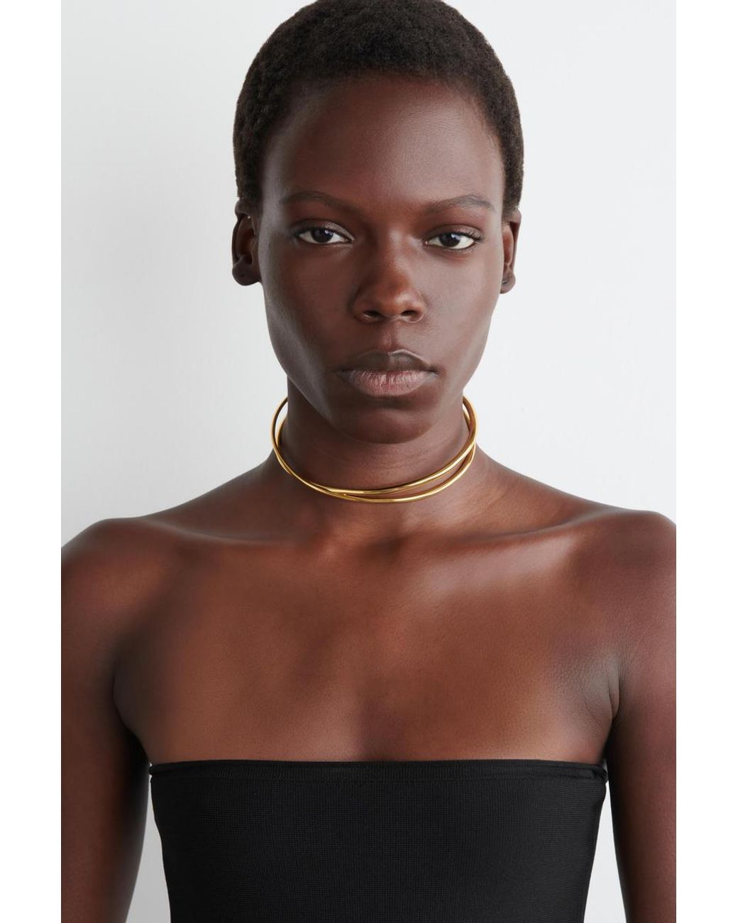 COS Black Sheer-Detail Knitted Peplum Top