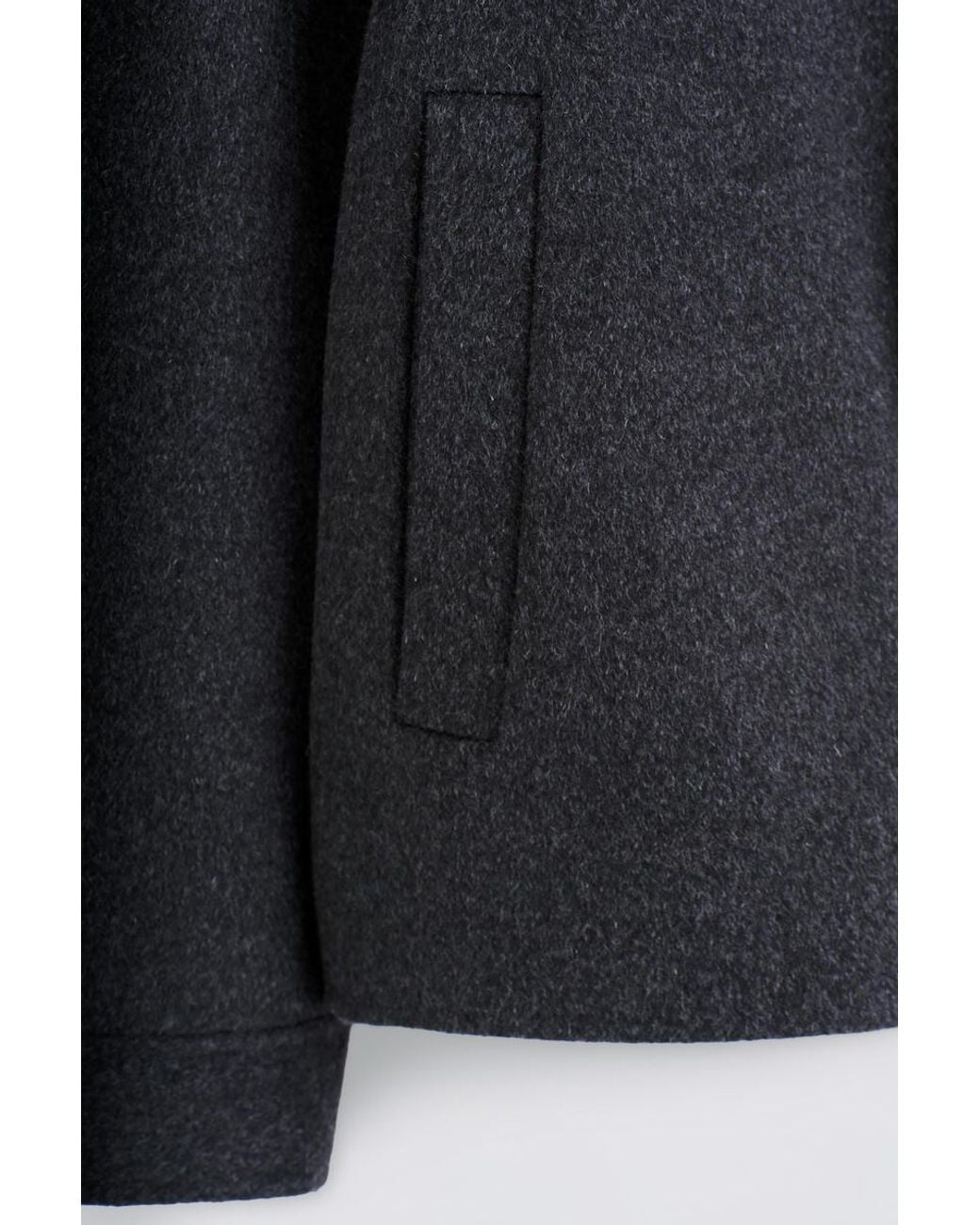 COS Blue Double-Faced Wool Funnel-Neck Jacket for men