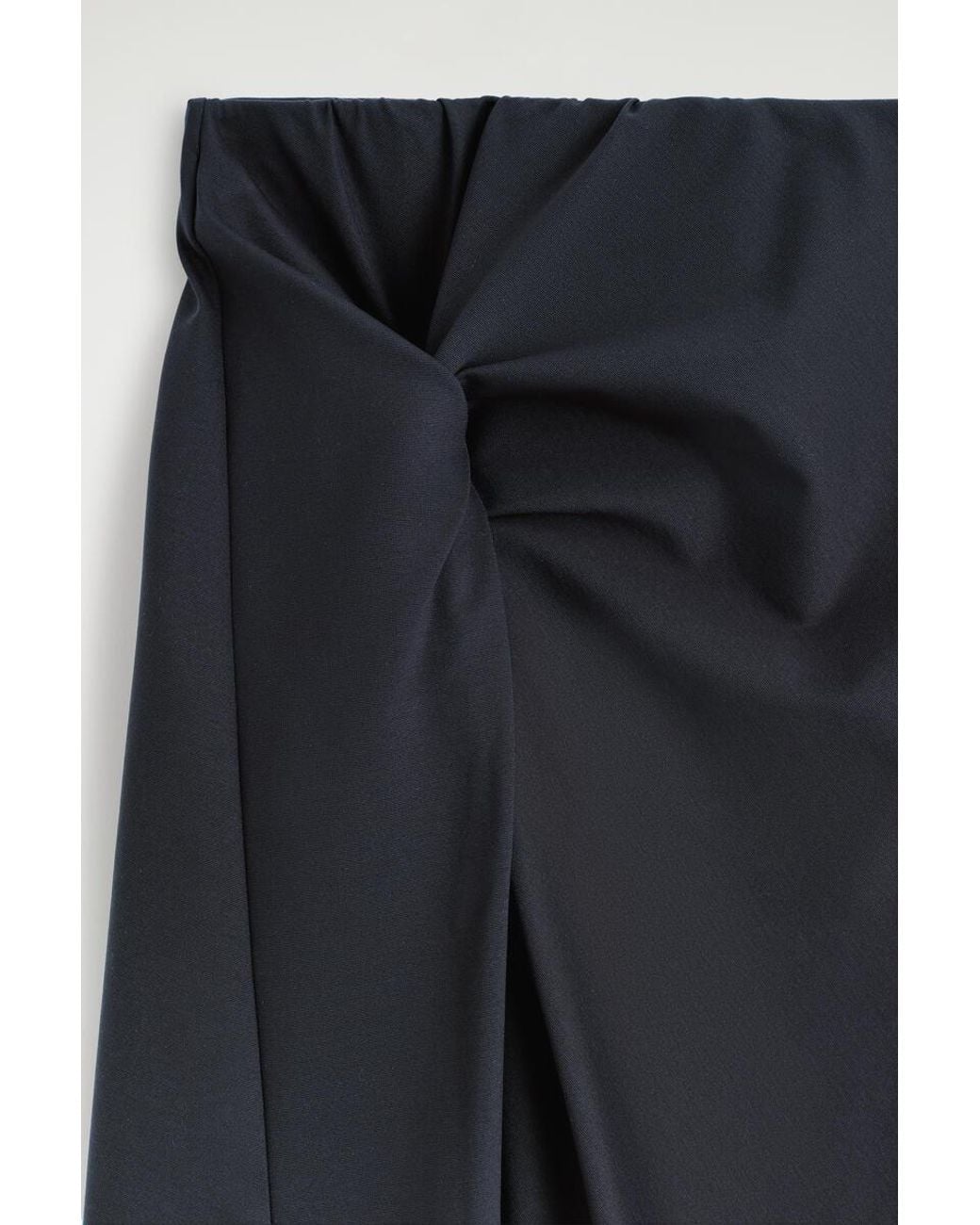 COS Blue Twist-Detail Jersey Midi Skirt