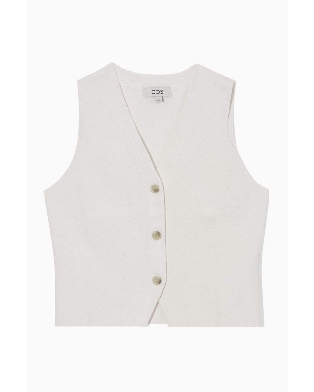 COS Knitted Waistcoat in White | Lyst