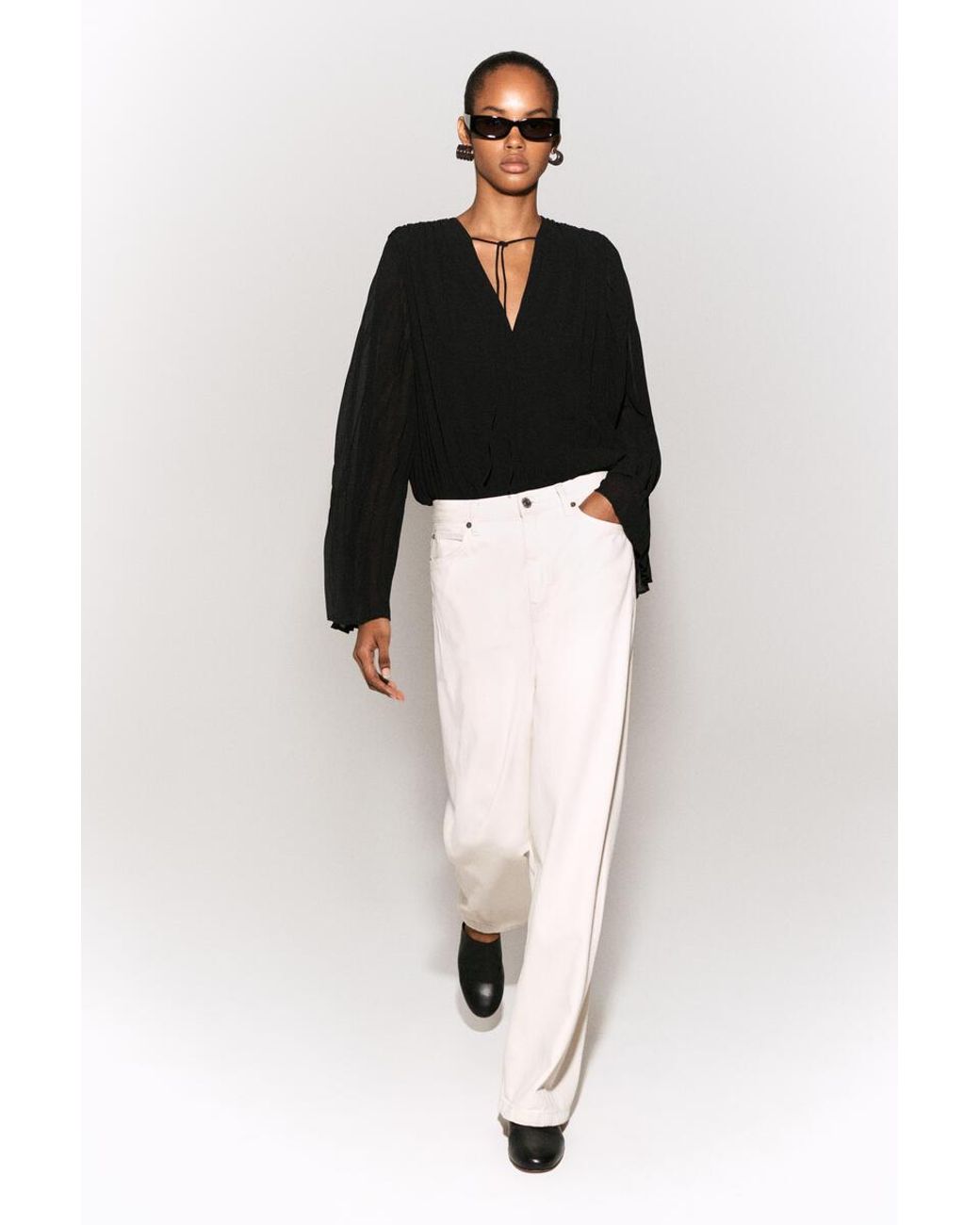 COS Natural Lagoon Wide-Leg Jeans
